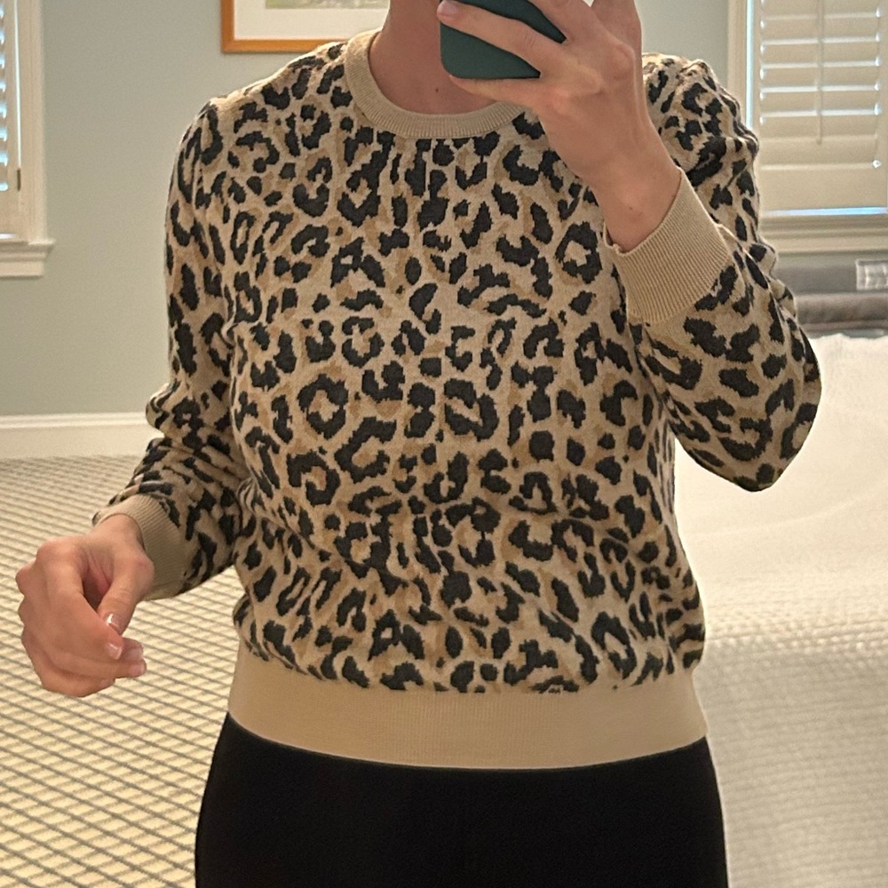 JCrew leopard sweater